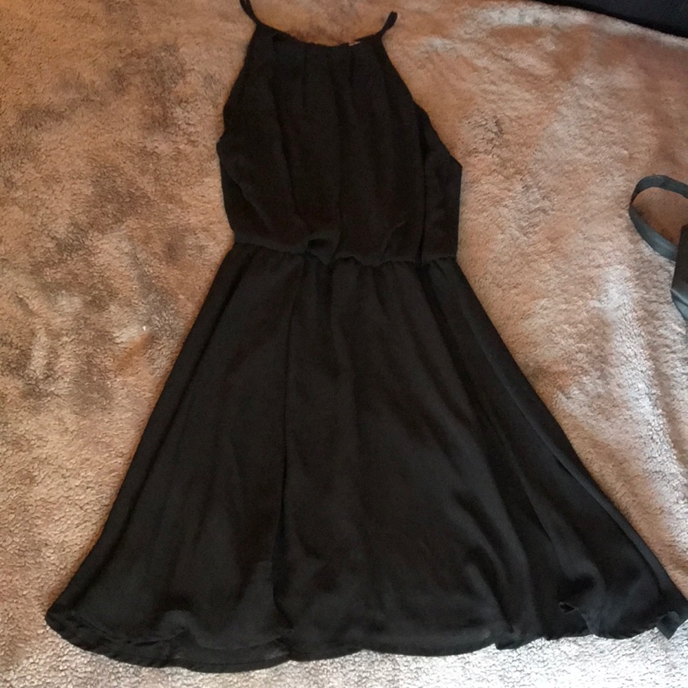 Lush Black High Neck Dress